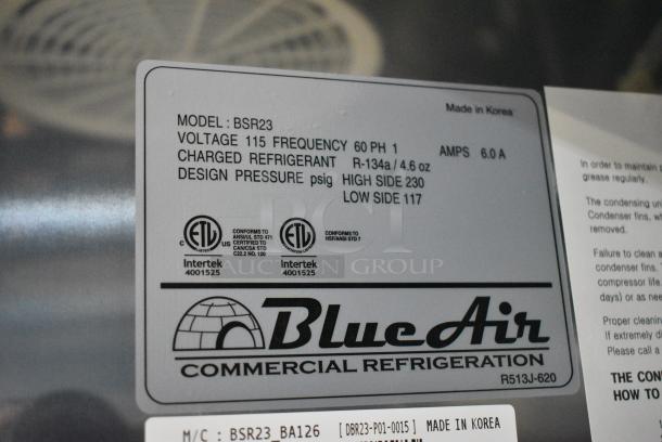 BRAND NEW! Blue Air BSR23 Stainless Steel Commercial Single Door Reach In Cooler w/ Poly Coated Racks on Commercial Casters. 115 Volts, 1 Phase. Tested and Working! - Image 5 of 5