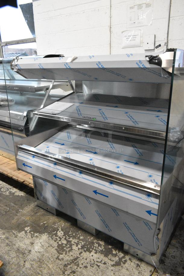 BRAND NEW! 2016 BKI HSS4-2TSQ Stainless Steel Commercial Floor Style 2 Tier Warming Display Case Merchandiser. 230 Volts, 1 Phase. - Image 1 of 4