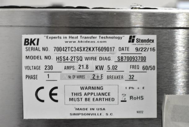 BRAND NEW! 2016 BKI HSS4-2TSQ Stainless Steel Commercial Floor Style 2 Tier Warming Display Case Merchandiser. 230 Volts, 1 Phase. - Image 4 of 4