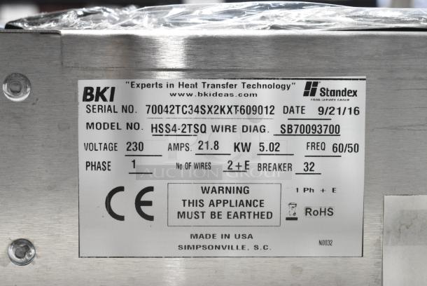 BRAND NEW! 2016 BKI HSS4-2TSQ Stainless Steel Commercial Floor Style 2 Tier Warming Display Case Merchandiser. 230 Volts, 1 Phase. - Image 4 of 4