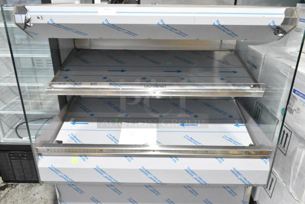 BRAND NEW! 2016 BKI HSS4-2TSQ Stainless Steel Commercial Floor Style 2 Tier Warming Display Case Merchandiser. 230 Volts, 1 Phase. - Image 2 of 3