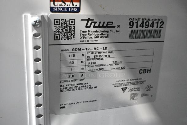 2017 True GDM-12-HC-LD Metal Commercial Single Door Reach In Cooler Merchandiser w/ Poly Coated Racks. 115 Volts, 1 Phase. Tested and Working! - Image 4 of 4