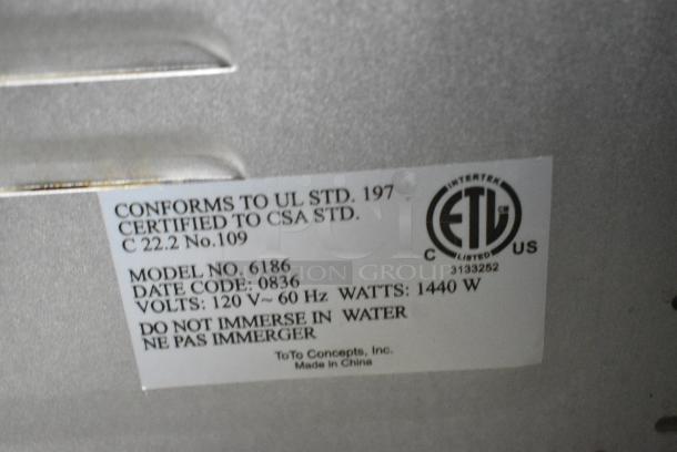 ToTo Concepts 6186 Metal Commercial Countertop Double Deck Toaster Oven. 120 Volts, 1 Phase. Tested and Working! - Image 5 of 5