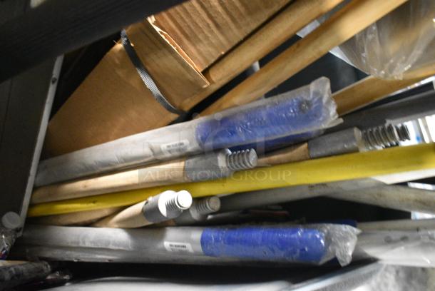 ALL ONE MONEY! Lot of BRAND NEW! Items Including Gray Poly Trash Can w/ Contents Including Mop Handles. - Image 3 of 4