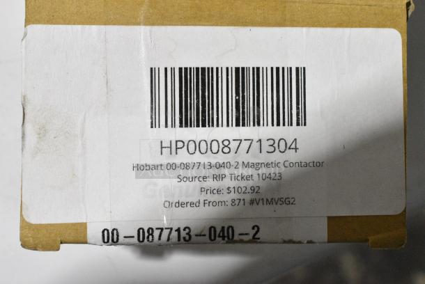 2 BRAND NEW IN BOX! Items Including HP0008771304 Hobart 00-087713-040-2 Magnetic Contactor and HP25753 Henny Penny 25753 Motor Assy 120v. 2 Times Your Bid! - Image 5 of 9