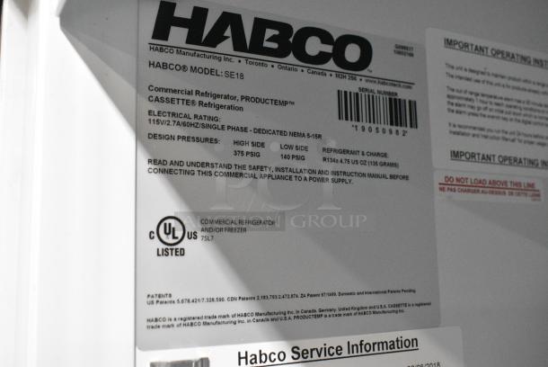 2019 Habco SE18 Metal Commercial Single Door Reach In Cooler Merchandiser w/ Poly Coated Racks. 115 Volts, 1 Phase. Tested and Powers On But Does Not Get Cold - Image 4 of 4