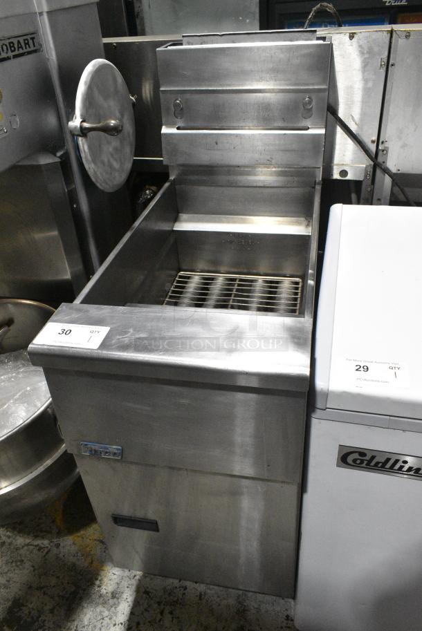 2017 Pitco Frialator SG14 Stainless Steel Commercial Floor Style Propane Gas Powered Deep Fat Fryer on Commercial Casters. 110,000 BTU. - Image 1 of 6