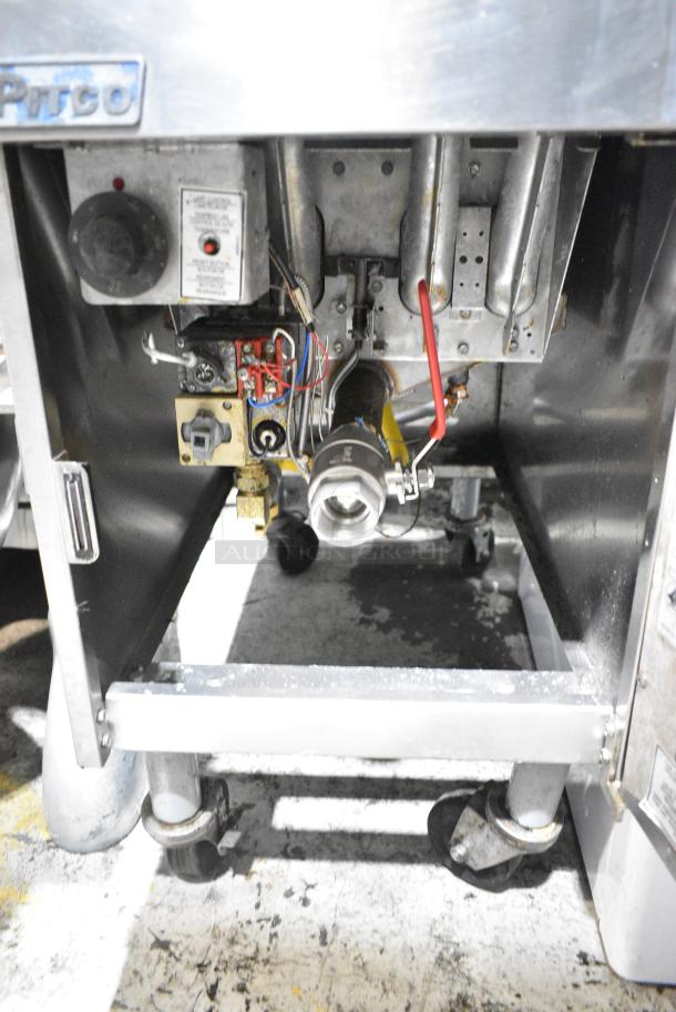2017 Pitco Frialator SG14 Stainless Steel Commercial Floor Style Propane Gas Powered Deep Fat Fryer on Commercial Casters. 110,000 BTU. - Image 5 of 6