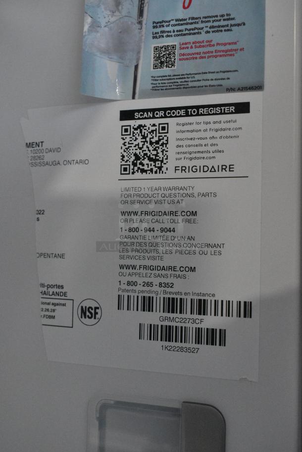 BRAND NEW SCRATCH AND DENT! Frigidaire GRMC2273CF Stainless Steel Cooler w/ Freezer. 115 Volts, 1 Phase. Tested and Powers On But Does Not Get Cold - Image 9 of 9