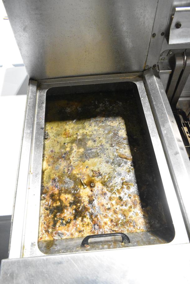 Frymaster FH217SE Stainless Steel Commercial Electric Powered 2 Bay Deep Fat Fryer w/ 2 Dumping Stations on Commercial Casters. 480 Volts, 3 Phase. - Image 9 of 17