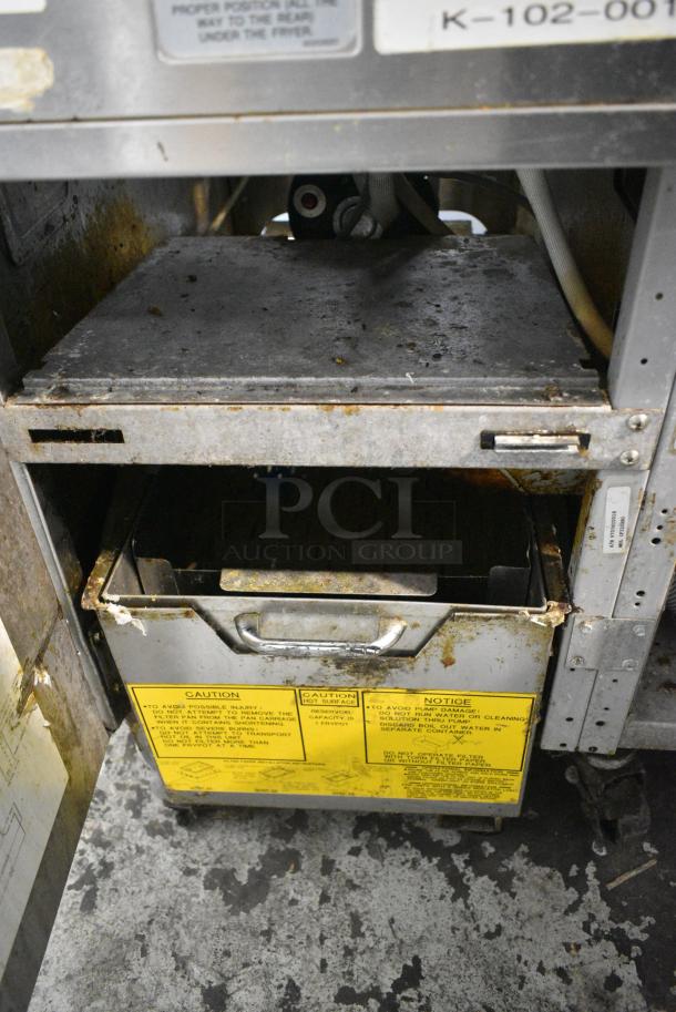 Frymaster FH217SE Stainless Steel Commercial Electric Powered 2 Bay Deep Fat Fryer w/ 2 Dumping Stations on Commercial Casters. 480 Volts, 3 Phase. - Image 11 of 17