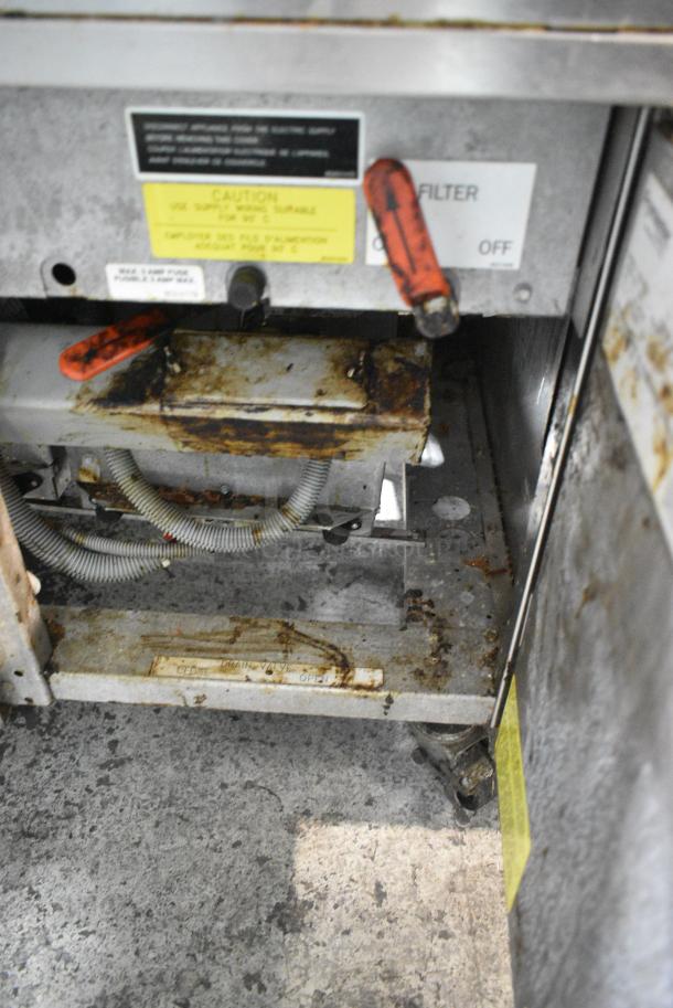 Frymaster FH217SE Stainless Steel Commercial Electric Powered 2 Bay Deep Fat Fryer w/ 2 Dumping Stations on Commercial Casters. 480 Volts, 3 Phase. - Image 13 of 17