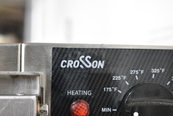 BRAND NEW SCRATCH AND DENT! 2023 Crosson CPO-160 Stainless Steel Countertop Electric Powered Pizza Oven w/ Cooking Stone. 120 Volts, 1 Phase. Tested and Working! - Image 2 of 5