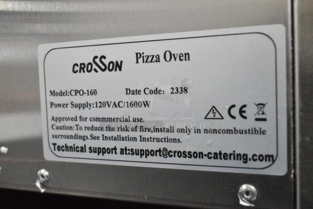 BRAND NEW SCRATCH AND DENT! 2023 Crosson CPO-160 Stainless Steel Countertop Electric Powered Pizza Oven w/ Cooking Stone. 120 Volts, 1 Phase. Tested and Working! - Image 5 of 5