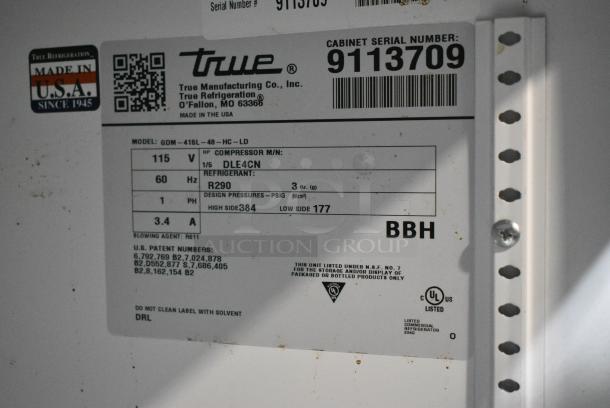 2017 True GDM-41SL-48-HC-LD Metal Commercial 2 Door Reach In Cooler Merchandiser w/ Poly Coated Racks. 115 Volts, 1 Phase. Tested and Working! - Image 6 of 6