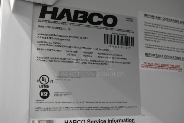 2019 Habco SE18 Metal Commercial Single Door Reach In Cooler Merchandiser w/ Poly Coated Racks. 115 Volts, 1 Phase. Tested and Powers On But Does Not Get Cold - Image 4 of 4