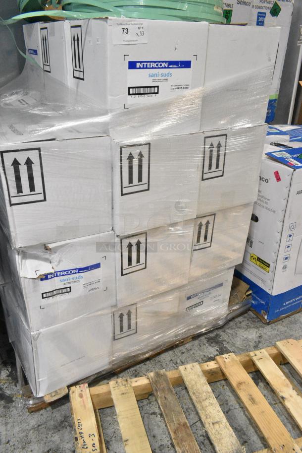 33 BRAND NEW Boxes of 4 Intercon Sani-suds Hand & Body Cleaner Gallons. 33 Times Your Bid! - Image 1 of 2