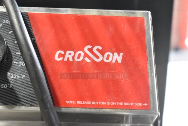 BRAND NEW SCRATCH AND DENT! 2023 Crosson CF-13 Stainless Steel Countertop Electric Powered Fryer w/ Metal Fry Basket and Lid. 120 Volts, 1 Phase. - Image 2 of 7