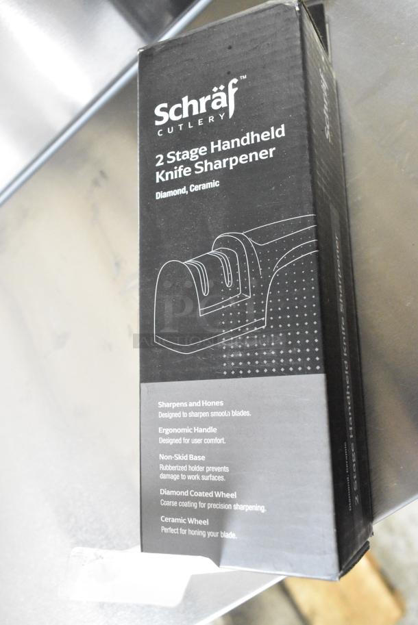 BRAND NEW IN BOX! Schraf 2 Stage Handheld Knife Sharpener - Image 1 of 3