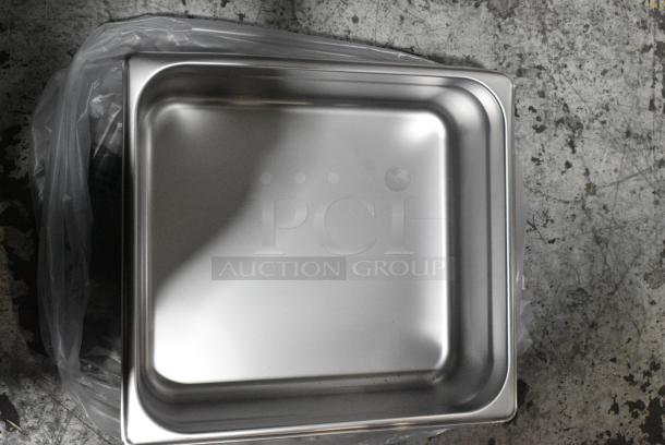 BRAND NEW! Box of 7 Choice 2/3 Size Stainless Steel Drop In Bins. 2/3x4. - Image 4 of 6