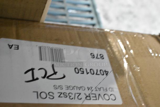 BRAND NEW! Box of 12 Choice 2/3 Size Stainless Steel Drop In Bin Lids - Image 3 of 3