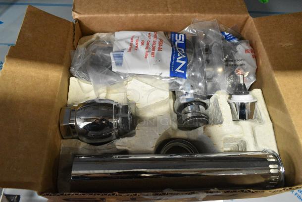 BRAND NEW SCRATCH AND DENT! 5093080153 Sloan 3080153 Regal Chrome Single Flush Exposed Manual Water Closet Flushometer with Top Spud Fixture Connection and XL Sweat Solder Adapter Kit - 3.5 GPF - Image 1 of 4