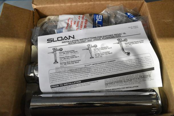 BRAND NEW SCRATCH AND DENT! 5093080153 Sloan 3080153 Regal Chrome Single Flush Exposed Manual Water Closet Flushometer with Top Spud Fixture Connection and XL Sweat Solder Adapter Kit - 3.5 GPF - Image 3 of 4