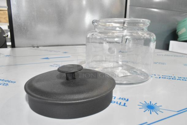 BRAND NEW SCRATCH AND DENT!  Box of 2 55096711AHG Anchor Hocking 96711AHG17 Montana 64 oz. Mini Jar with Black Metal Lid - - Image 4 of 6