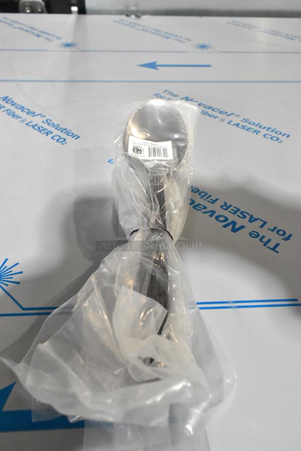 3 BRAND NEW SCRATCH AND DENT! Box of 6 American Metalcraft WVASP10 10" Wavy Aged Stainless Steel Solid Spoon. 3 Times Your Bid! - Image 1 of 4