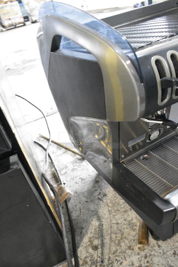 Faema Giugiaro Design Stainless Steel Commercial Countertop 2 Group Espresso Machine w/ Portafilter and 2 Steam Wands. 208 Volts, 1 Phase. - Image 11 of 12