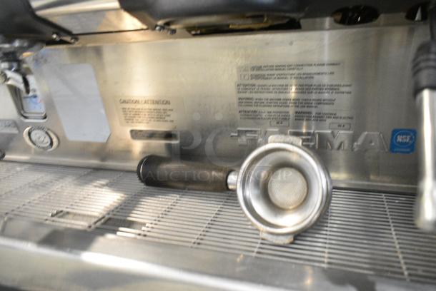 Faema Giugiaro Design Stainless Steel Commercial Countertop 2 Group Espresso Machine w/ Portafilter and 2 Steam Wands. 208 Volts, 1 Phase. - Image 12 of 12