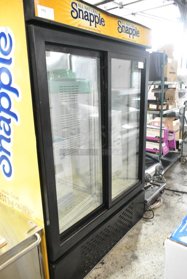 Universal Nolin MC1300S-1 Metal Commercial 2 Door Reach In Cooler Merchandiser w/ Poly Coated Racks. 115 Volts, 1 Phase. Tested and Working! - Image 1 of 4