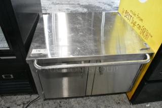 Stainless Steel Commercial 2 Door Equipment Stand Pan Rack on Commercial Casters.