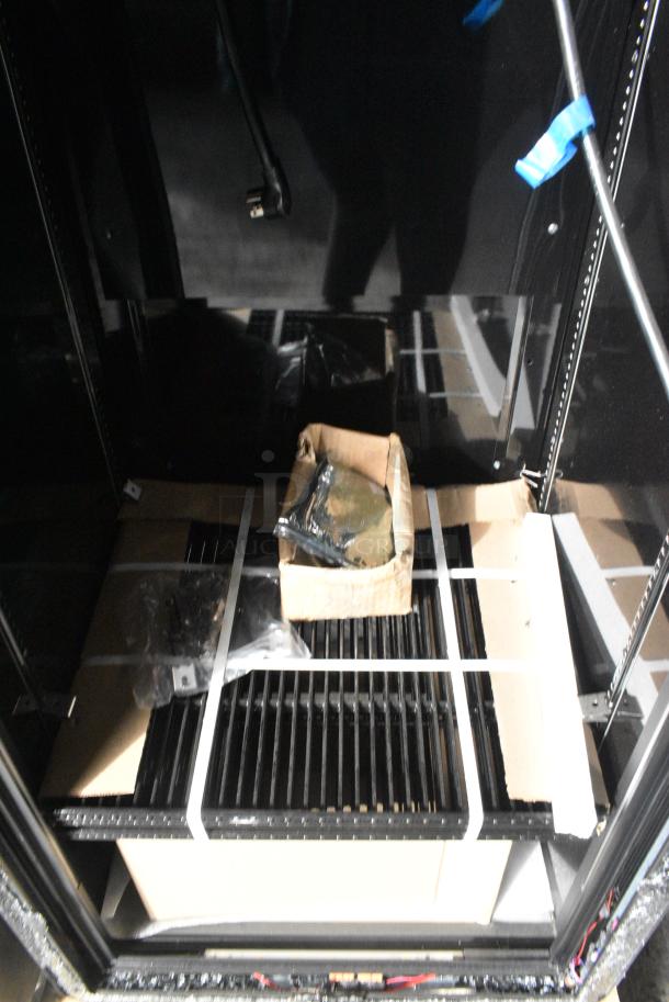 BRAND NEW SCRATCH AND DENT! 2024 True CVM-13-HC Metal Commercial Single Door Reach In Cooler Merchandiser. See Pictures for Broken Glass Door. 115 Volts, 1 Phase. Tested and Working! - Image 2 of 4