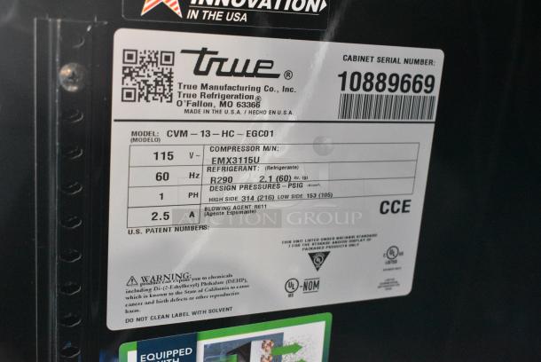 BRAND NEW SCRATCH AND DENT! 2024 True CVM-13-HC Metal Commercial Single Door Reach In Cooler Merchandiser. See Pictures for Broken Glass Door. 115 Volts, 1 Phase. Tested and Working! - Image 4 of 4