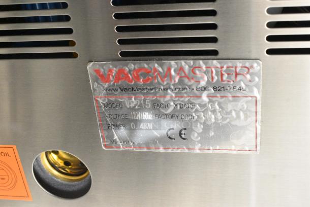 BRAND NEW SCRATCH AND DENT! VacMaster VP215 Stainless Steel Commercial Countertop Vacuum Sealer. 120 Volts, 1 Phase. Tested and Working! - Image 6 of 10