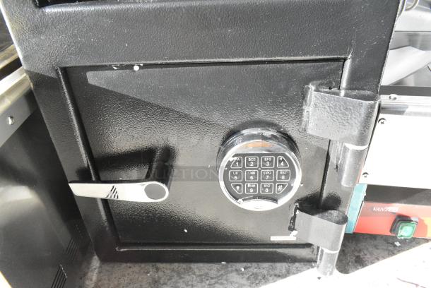 BRAND NEW SCRATCH AND DENT! Office Furniture 360 Black Metal Single Compartment Drop Safe. - Image 5 of 6