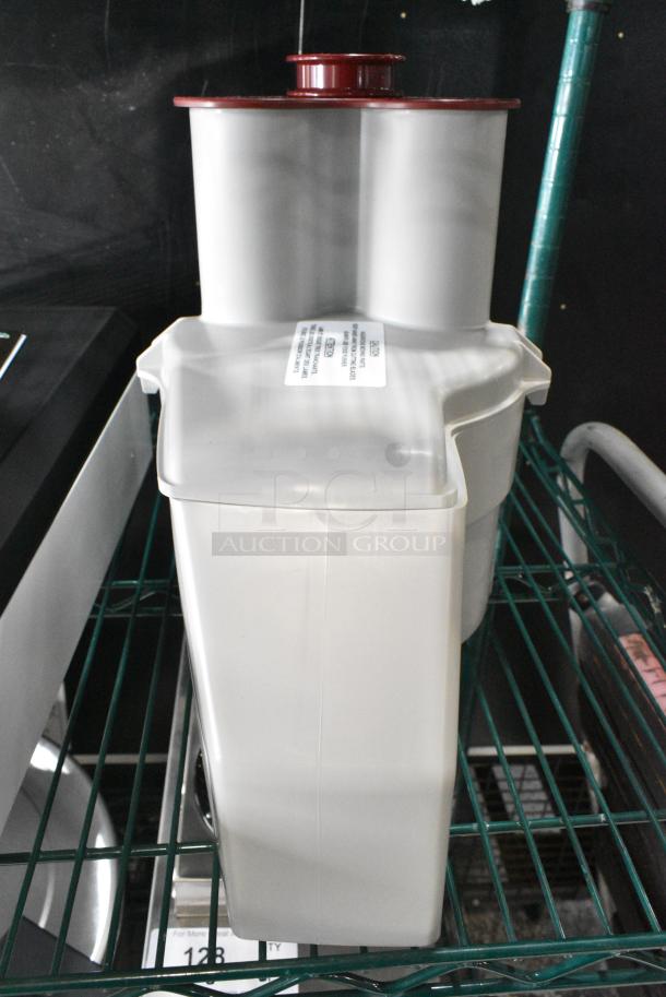 BRAND NEW SCRATCH AND DENT! Gray Poly Continuous Feed Head for Food Processor. - Image 1 of 3