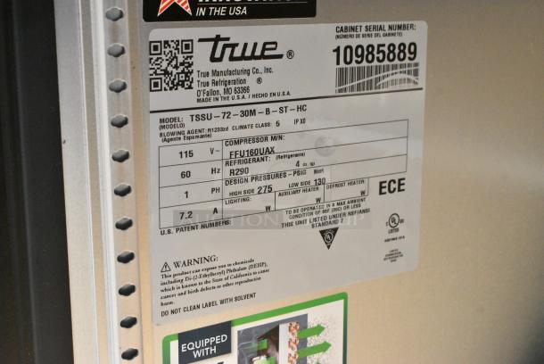 BRAND NEW SCRATCH AND DENT! 2024 True TSSU-72-30M-B-ST-HC Stainless Steel Commercial Sandwich Salad Prep Table Bain Marie Mega Top. 115 Volts, 1 Phase. Tested and Powers On But Does Not Get Cold - Image 11 of 13