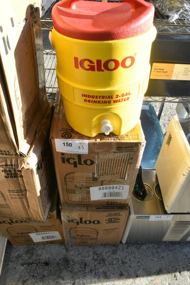 3 BRAND NEW SCRATCH AND DENT! Igloo 421 2 Gallon Yellow Insulated Beverage Dispenser / Portable Water Cooler. 3 Times Your Bid! - Image 2 of 6