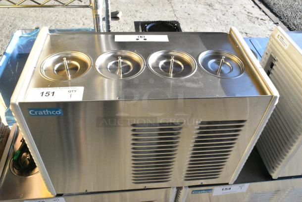 BRAND NEW SCRATCH AND DENT! 2021 Crathco E47/E49-4 Stainless Steel Commercial Countertop 4 Section Refrigerated Beverage Machine Base. 115 Volts, 1 Phase. Tested and Working! - Image 1 of 4