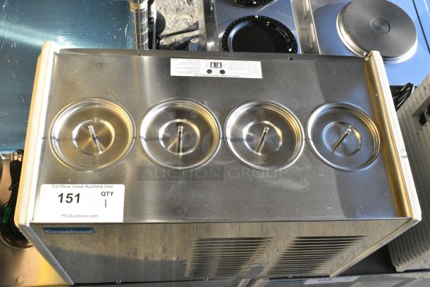 BRAND NEW SCRATCH AND DENT! 2021 Crathco E47/E49-4 Stainless Steel Commercial Countertop 4 Section Refrigerated Beverage Machine Base. 115 Volts, 1 Phase. Tested and Working! - Image 3 of 4