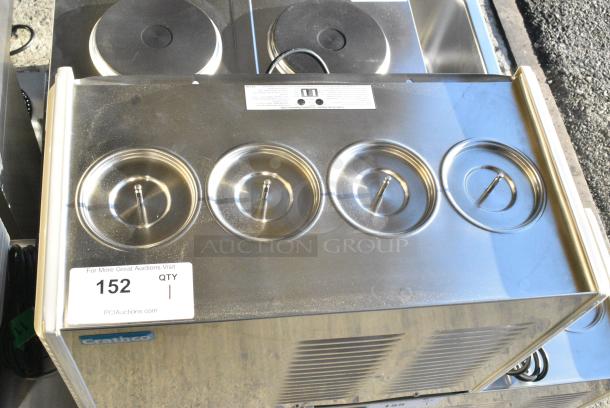 BRAND NEW SCRATCH AND DENT! 2021 Crathco E47/E49-4 Stainless Steel Commercial Countertop 4 Section Refrigerated Beverage Machine Base. 115 Volts, 1 Phase. Tested and Working! - Image 3 of 4