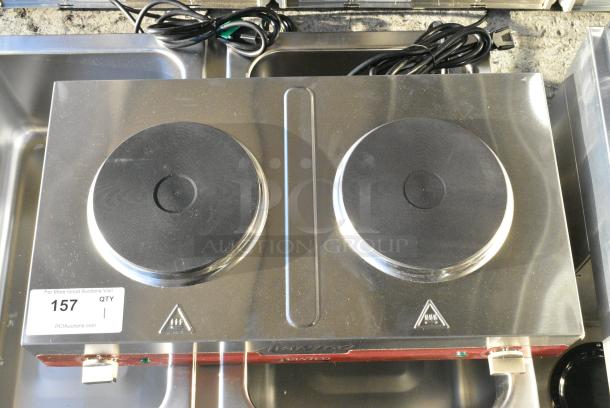 BRAND NEW SCRATCH AND DENT! Avantco 177EB202SBSM Double Burner Solid Top Stainless Steel Portable Electric Side-by-Side Hot Plate. 240 Volts, 1 Phase. - Image 2 of 4