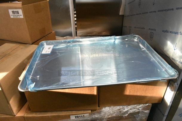 12 BRAND NEW SCRATCH AND DENT! Choice 407BUNFULL Full Size 19 Gauge 18" x 26" Wire in Rim Aluminum Bun Pan. 12 Times Your Bid! - Image 3 of 4