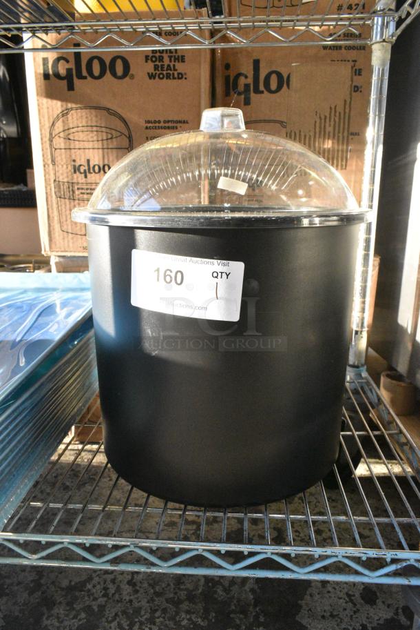 BRAND NEW SCRATCH AND DENT! Carlisle CM101203 Black Poly Ice Cream Server w/ Clear Lid. - Image 1 of 3