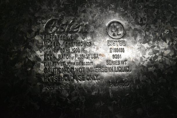 IN ORIGINAL BOX! Oster CMSTBSDW02 Steam Table. 120 Volts, 1 Phase. - Image 5 of 5