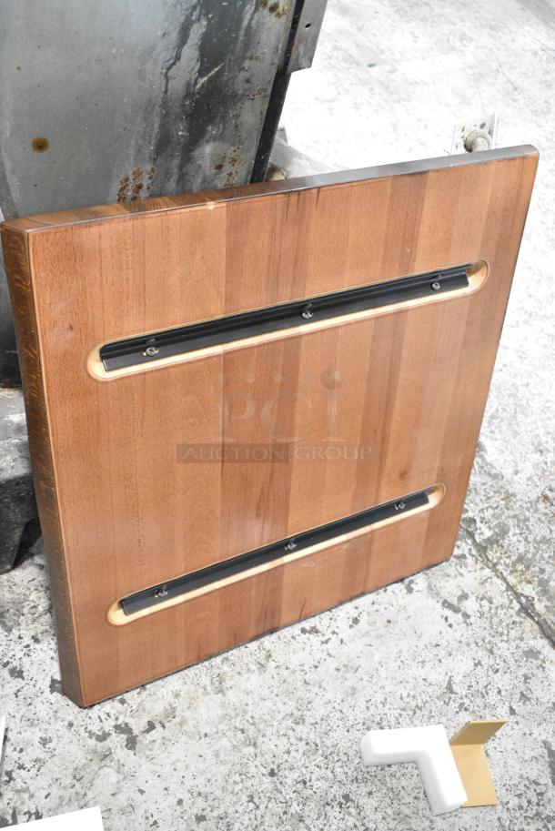 2 BRAND NEW SCRATCH AND DENT! Lancaster Table & Seating 3492424ANTWA Industrial 24" x 24" Solid Wood Live Edge Table Top with Rustic Walnut Finish. 2 Times Your Bid! - Image 5 of 5