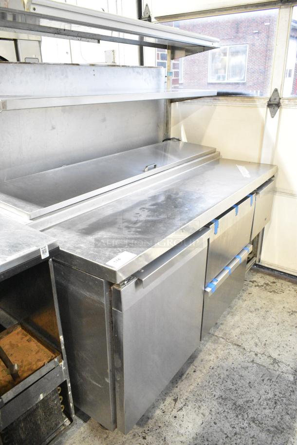 Continental Stainless Steel Commercial Pizza Prep Table w/ 2 Drawers and 2 Doors. 115 Volts, 1 Phase. Tested and Working! - Image 1 of 7