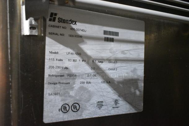 Standex UF48-NDG Stainless Steel Commercial 2 Door Undercounter Freezer on Commercial Casters. 208-230 Volts, 1 Phase. Tested and Working! - Image 5 of 5